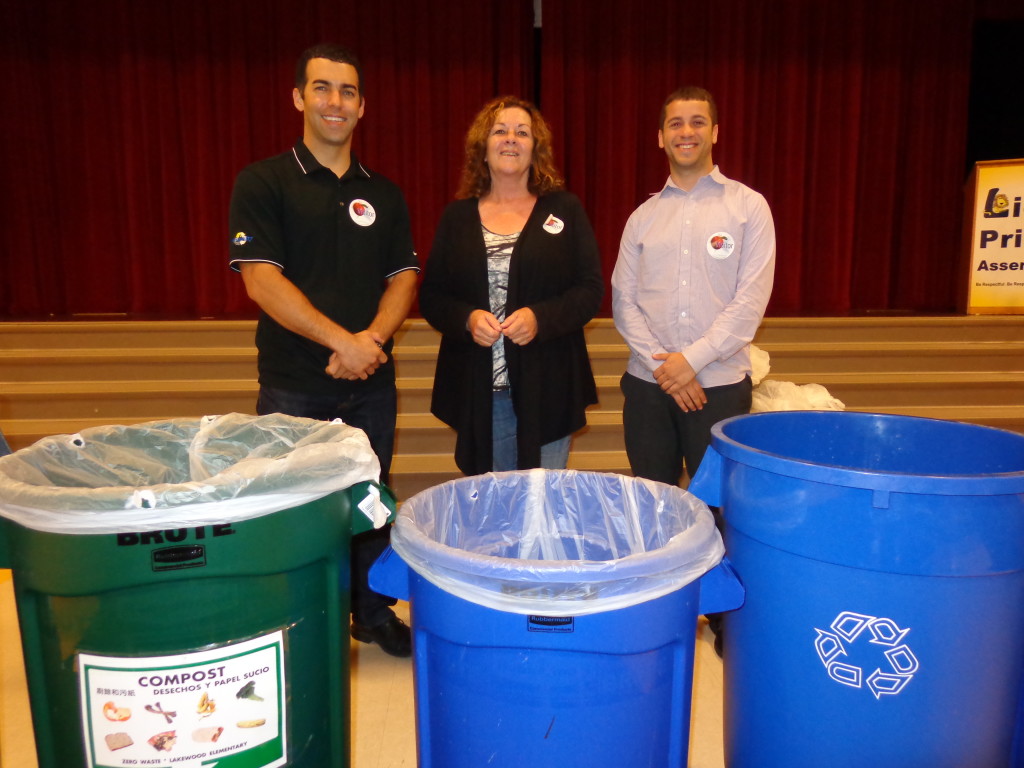 Zero waste pilot program creators Nick Nabhan, Sandy Jensen, and Tomer Shapira.