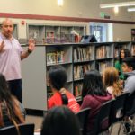 Author of Secret Saturdays, Torrey Maldonado, speaks to middle school students