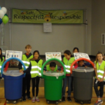 Zero Waste Champions are students who instruct their peers on how to sort compost and recycling from garbage