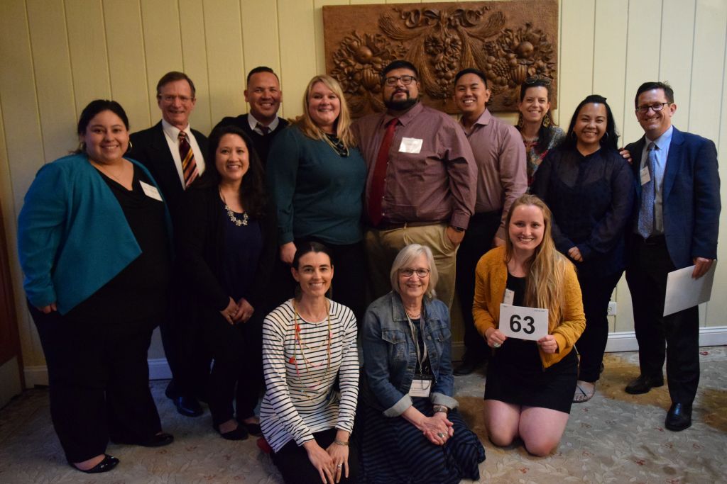 CMS staff came out to support award winners Mary Beth Allmann, Daniel Poo, and Esteban Ybarra 