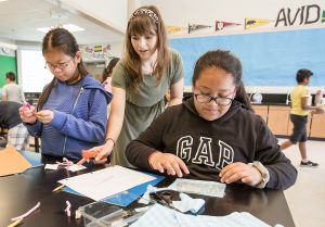 students working on project