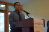 Rob Felicano accepts Outstanding Educator award at Acknowledge Alliance event.