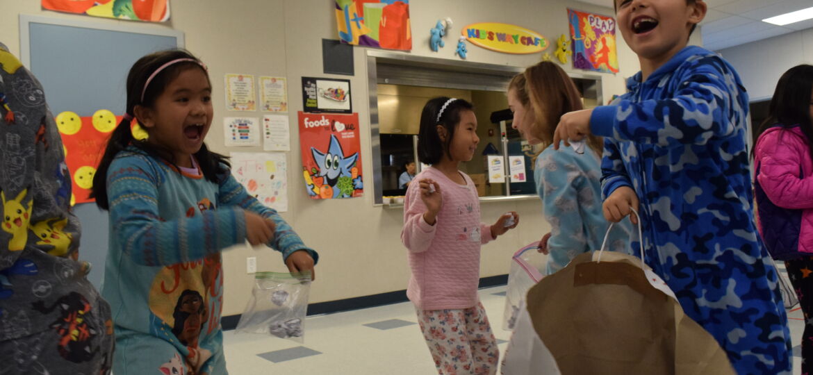 first grade throw crumpled paper in "snowball fight"